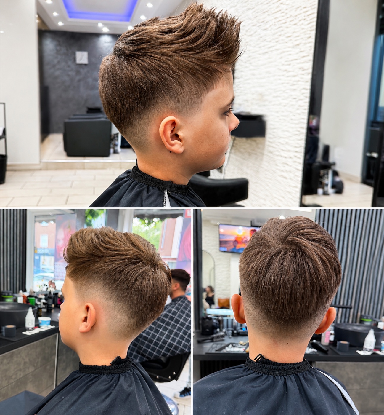 Herren Haarschnitt mit Fade und Styling im Salon