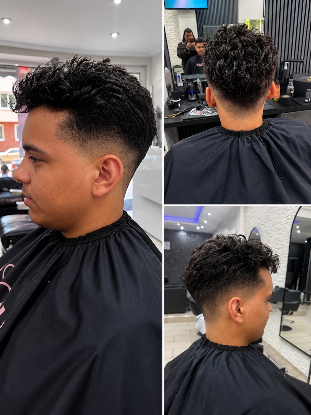 Herren Haarschnitt mit Fade und gepflegten Konturen